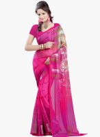 Lookslady Pink Printed Saree