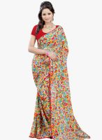 Lookslady Red Printed Saree