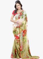 Lookslady White Printed Saree