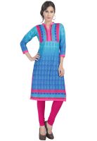 Raindrops Blue Printed Kurtis