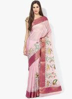 Rang Banarasi Pink Embroidered Cotton Silk Saree