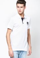 Reebok White Solid Polo T-Shirt
