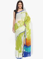 Satya Paul Green Printed Georgette Saree