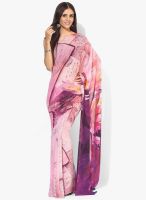 Satya Paul Purple Printed Georgette Saree