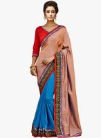 Shonaya Aqua Blue Embroidered Saree