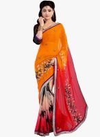 Shonaya Orange Embellished Saree