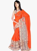 Shonaya Orange Solid Saree