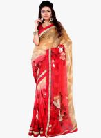 Shonaya Red Printed Saree