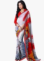 Shonaya White Printed Saree