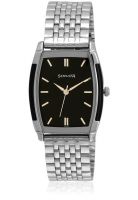 Sonata Nf7080sm02 Silver/Black Analog Watch