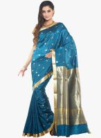 Sudarshan Silk Aqua Blue Printed Saree