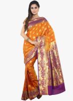 Sudarshan Silk Orange Printed Saree