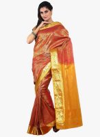 Sudarshan Silk Orange Printed Saree