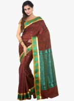 Sudarshan Silk Wine Printed Saree
