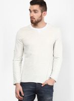 Tom Tailor Off White Round Neck T-Shirt