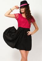 Tops And Tunics Short Sleeve Self Pattern Fuchsia Dress