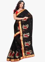 Triveni Sarees Black Embellished Saree