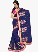 Triveni Sarees Blue Embellished Saree