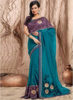 Triveni Sarees Embellished Blue Saree