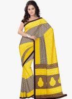 Triveni Sarees Yellow Printed Saree