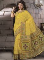 Triveni Sarees Yellow Printed Saree