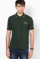 Wrangler Green Solid Polo T-Shirts