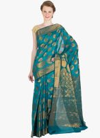 Xclusive Chhabra Aqua Blue Printed Saree