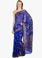 Xclusive Chhabra Blue Printed Saree