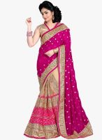 Xclusive Chhabra Fuchsia Embroidered Saree