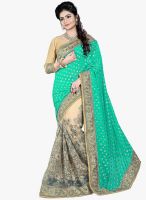 Xclusive Chhabra Green Embroidered Saree