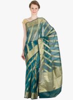 Xclusive Chhabra Green Striped Saree