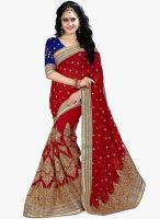 Xclusive Chhabra Maroon Embroidered Saree