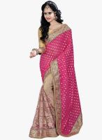 Xclusive Chhabra Pink Embroidered Saree