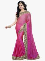 Xclusive Chhabra Pink Embroidered Saree