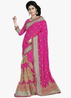 Xclusive Chhabra Pink Embroidered Saree