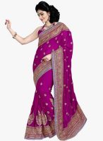 Xclusive Chhabra Purple Embroidered Saree