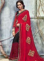 Xclusive Chhabra Red Embellished Saree