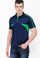 Yepme Navy Blue Solid Polo T-Shirts