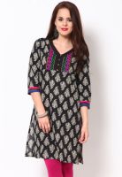 Alma Black Printed Kurtis