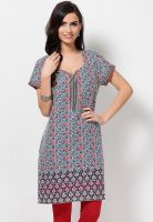 Aurelia Blue Printed Kurtis