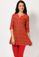 Aurelia Orange Printed Kurtis