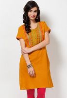 Aurelia Yellow Solid Kurtis