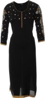 AzraJamil Party, Festive Embroidered Women's Kurti(Black)