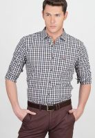 Basics Checks Brown Casual Shirt