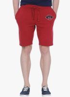 Basics Solid Red Shorts