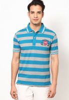 Cherokee Blue Striped Polo T-Shirt