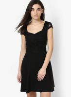 Dorothy Perkins Black Colored Solid Skater Dress