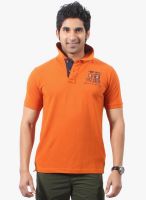 Fitz Orange Printed Polo T-Shirts