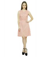 Lebe Peachpuff Cotton A Line Dress