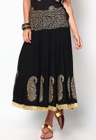 Ira Soleil Black Flared Skirt